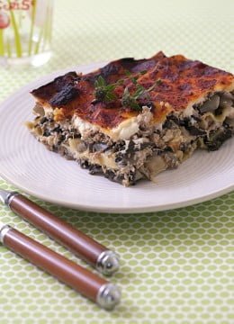 Lasagnes aux blettes, béchamel et agneau