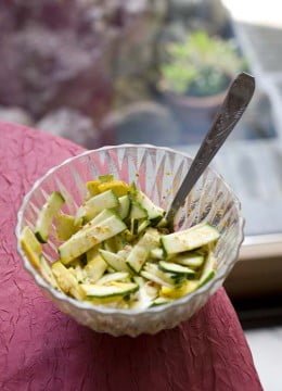 Photo recette Salade crue de courgettes jaunes et vertes