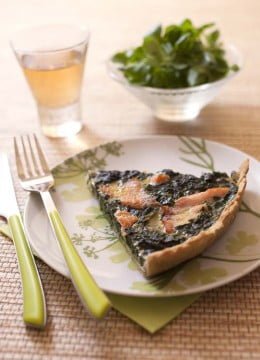 Photo recette Quiche au saumon et épinards - sans lactose