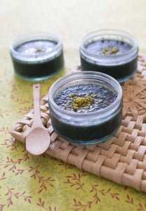 Pudding aux graines de chia, banane et spiruline – dessert sans lactose