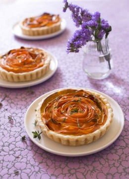 Tartelettes spirale aux carottes et crémeux curry Soy