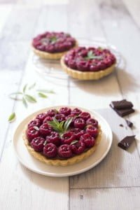 Tartelettes chocolat framboises sans lactose