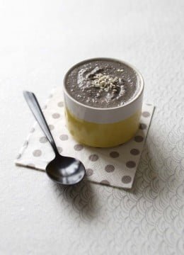 Velouté de lentilles beluga au lait de coco : photo de la recette