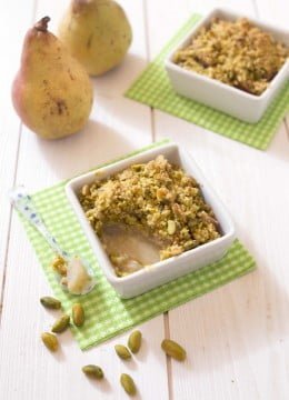 Crumble poires pistaches