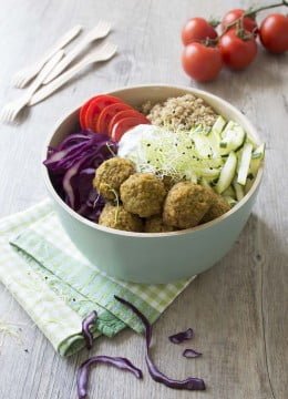 Buddha bowl aux falafels : photo de la recette