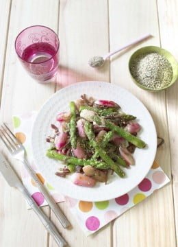 Poêlée d’asperges et radis au gomasio : photo de la recette