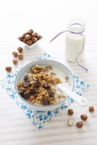 Crunchy granola noisettes chocolat