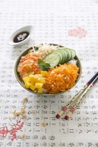 Buddha bowl asiatique aux crevettes