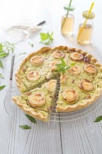 Tarte aux courgettes, chèvre et lardons