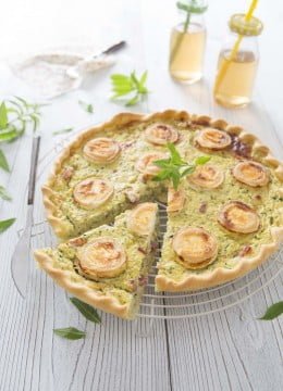 Tarte aux courgettes, chèvre et lardons