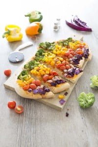 Pizza veggie arc-en-ciel ultra gourmande