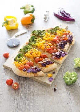 Pizza veggie arc-en-ciel ultra gourmande : photo de la recette