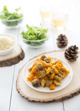 Poêlée de courge butternut aux marrons et aux épices indiennes : photo de la recette