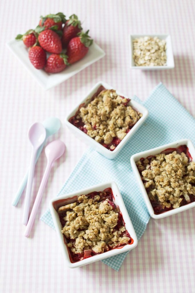 Photo de la recette : Crumble fraises banane flocons de petit épeautre