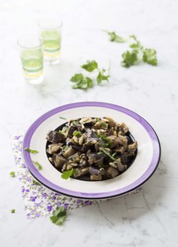 Salade d'aubergines au cumin et coriandre fraîche : photo de la recette