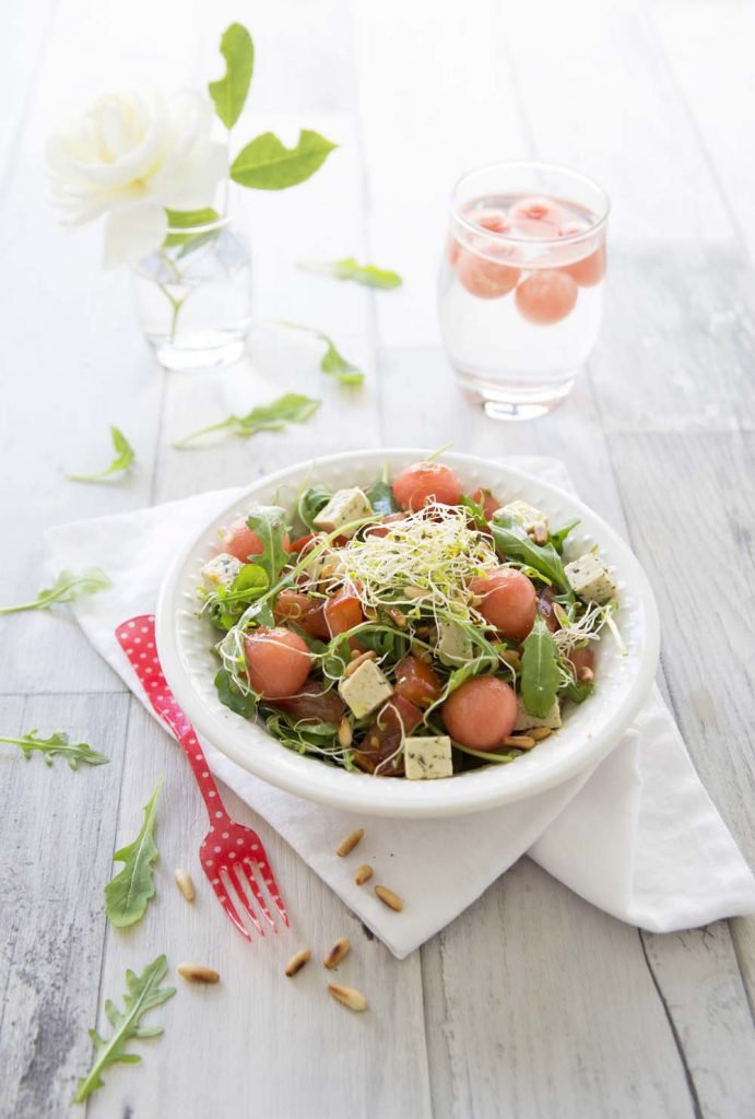 Photo de la recette : Salade estivale pastèque tofu