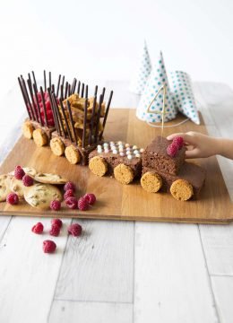 Gâteau d'anniversaire train au chocolat : photo de la recette