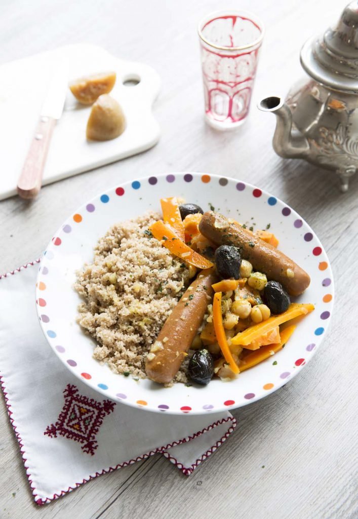 Photo de la recette : Couscous végétarien au fonio, carottes et olives noires