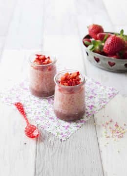 Recette Verrines de tapioca au lait de coco et fraises