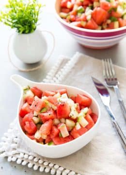 Recette Salade pastèque concombre, fraîche et croquante