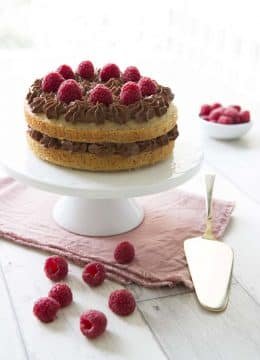 Recette du Layer cake vegan sans gluten noisette chocolat framboises