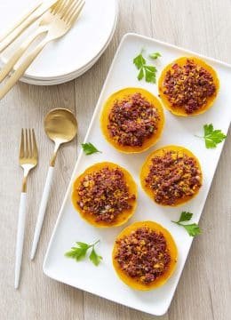 Butternut farcie au tartare vegan Soy