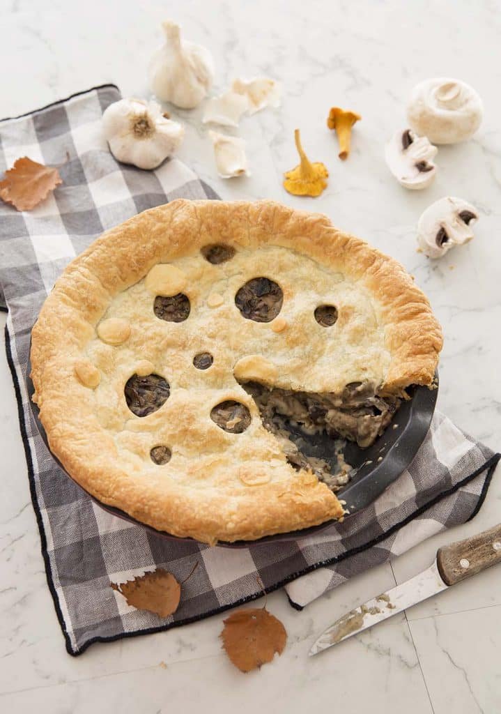 Tourte aux champignons et à la béchamel végétale