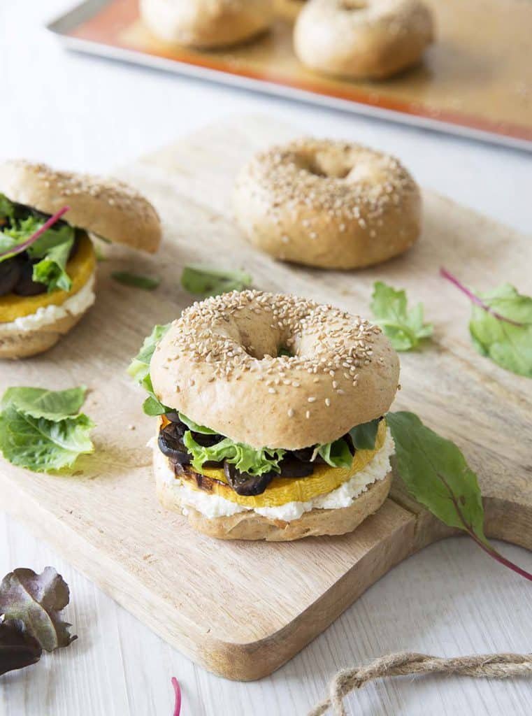 Photo de la recette : Bagels butternut champignons