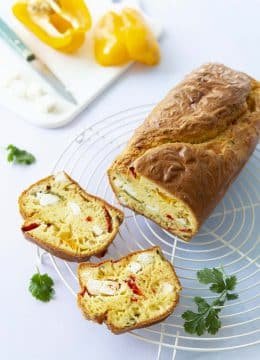 Recette Cake poivrons feta coriandre