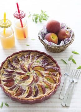 Recette Clafoutis aux pêches - sans lactose