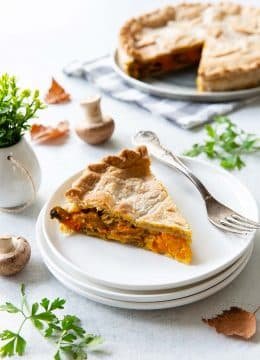 Délicieuse tourte potimarron champignons