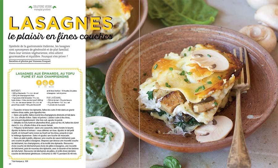 Extrait magazine Esprit Veggie : les lasagnes