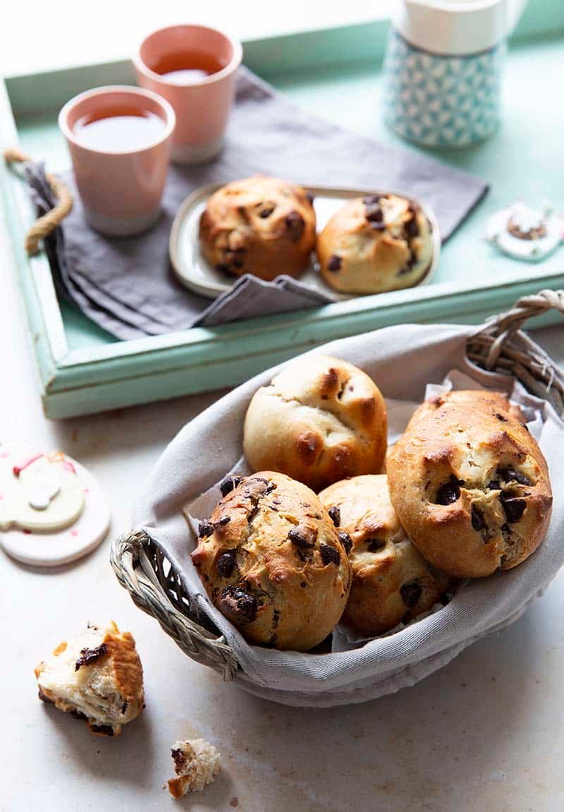 Recette petites brioches véganes aux pépites de chocolat