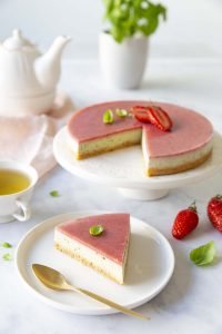 Cheesecake fraises basilic