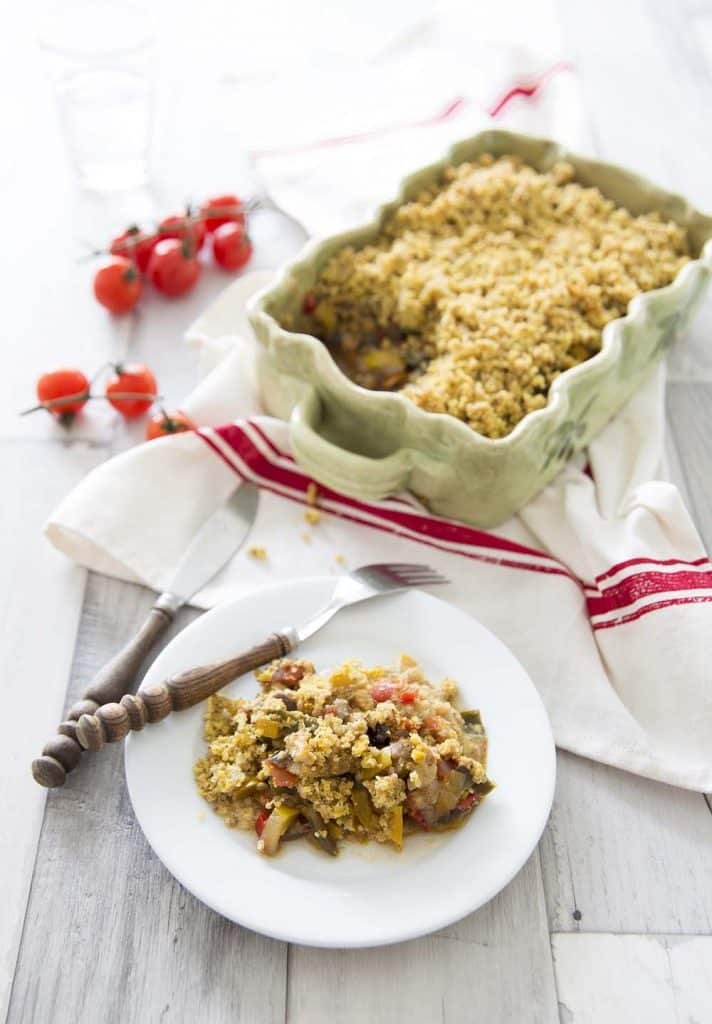 Photo de la recette : Crumble de ratatouille à la polenta