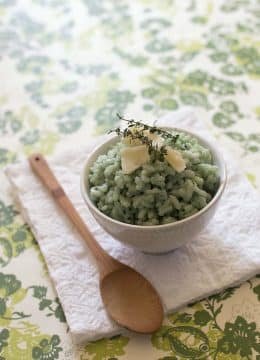 Risotto au thym et à la spiruline