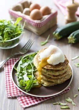 Pancakes à la courgette et oeufs mollets