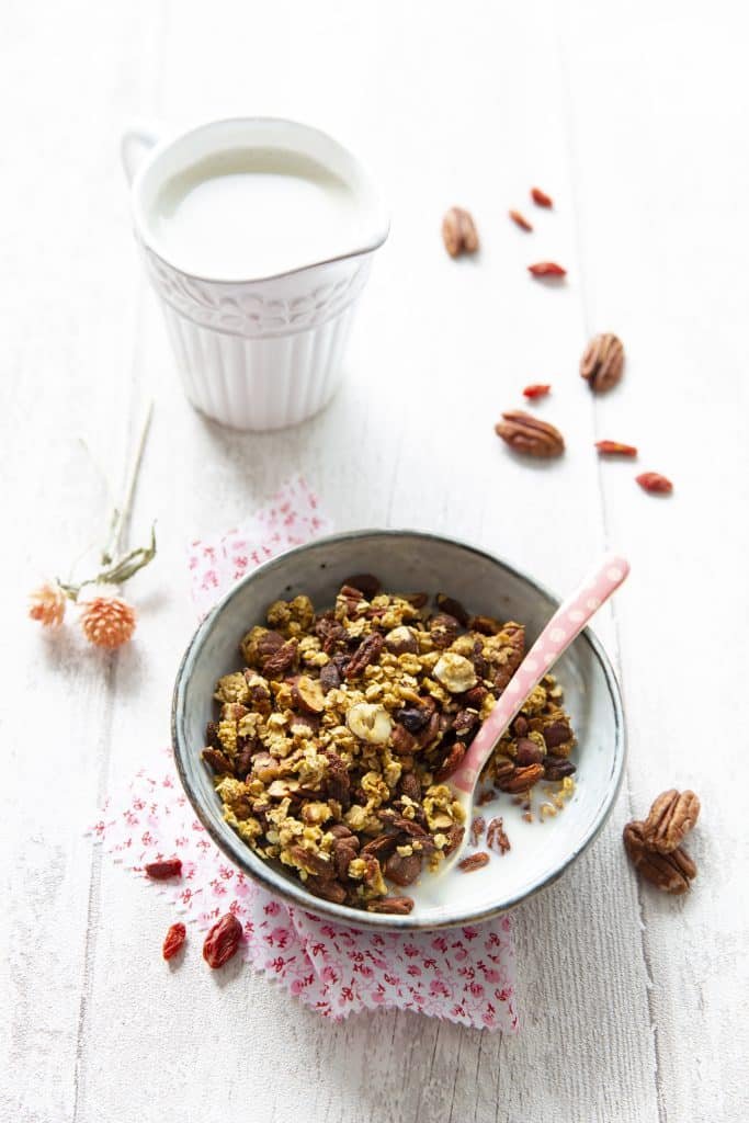 Photo de la recette : Granola aux baies de goji, noix de pécan et noisettes