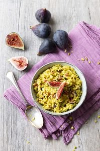 Riz pilaf oignons lait de coco figues