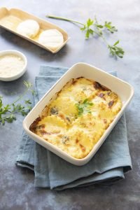 Gratin de gnocchi de semoule à la romaine gratiné aux 4 fromages