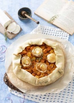 Recette Tarte rustique butternut, chèvre, miel