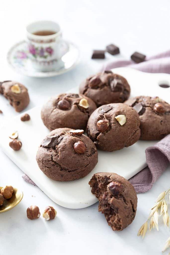 Photo de la recette : Cookies vegan haricots rouges, chocolat et noisettes