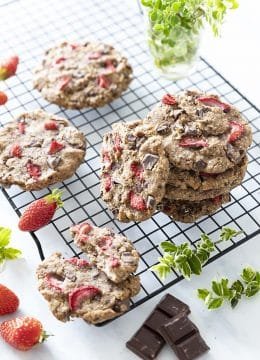 Cookies healthy chocolat fraises – vegan et sans gluten