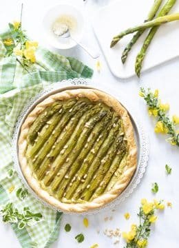 Recette Tarte aux asperges vertes et parmesan