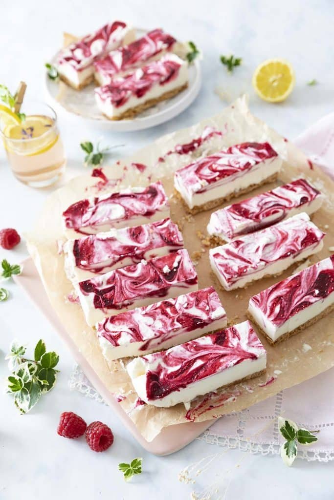 Recette Barres glacées aux framboises et fromage blanc