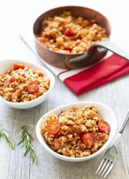 Recette Risotto d’orge aux tomates cerises