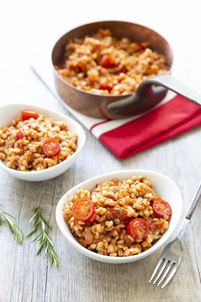 Photo de la recette : Risotto d’orge aux tomates cerises