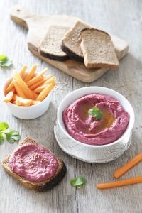 Houmous de betterave aux haricots rouges